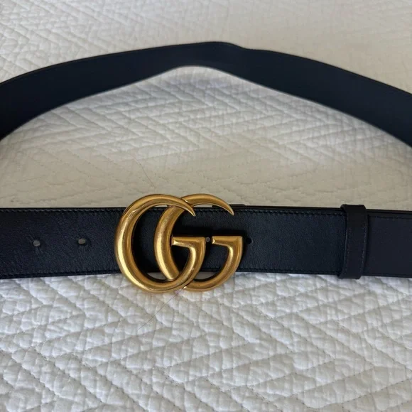 Gucci Marmont Belt with Gold Double G Buckle | 100% Authentic EUC Sz 8-12 - Picture 3 of 11